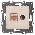 Изображение товара Розетка ЭРА Elegance 14-3110 RJ45+TV для скрытой установки, IP20, цвет - слоновая кость