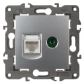 Изображение товара Розетка ЭРА Elegance 14-3110 RJ45+TV для скрытой установки, IP20, цвет - алюминиевый