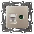 Изображение товара Розетка ЭРА Elegance 14-3110 RJ45+TV для скрытой установки, IP20, цвет - шампань