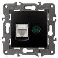 Изображение товара Розетка ЭРА Elegance 14-3110 RJ45+TV для скрытой установки, IP20, цвет - антрацит
