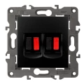 Изображение товара Розетка ЭРА Elegance 14-3112 аудио двойная, для скрытой установки, IP20, цвет - антрацит