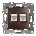 Изображение товара Розетка ЭРА серия 12 12-3108 информационная двойная 2XRJ45, для скрытой установки, IP20, цвет - бронзовый Б0019355