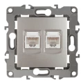 Изображение товара Розетка ЭРА серия 12 12-3108 информационная двойная 2XRJ45, для скрытой установки, IP20, цвет - перламутровый