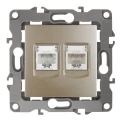 Изображение товара Розетка ЭРА серия 12 12-3109 комбинированная RJ45+RJ11, для скрытой установки, IP20, цвет - шампань