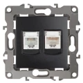 Изображение товара Розетка ЭРА серия 12 12-3109 комбинированная RJ45+RJ11, для скрытой установки, IP20, цвет - антрацит