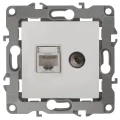 Изображение товара Розетка ЭРА серия 12 12-3110 комбинированная RJ45+TV, для скрытой установки, IP20, цвет - белый