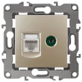 Изображение товара Розетка ЭРА серия 12 12-3110 комбинированная RJ45+TV, для скрытой установки, IP20, цвет - шампань