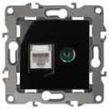Изображение товара Розетка ЭРА серия 12 12-3110 комбинированная RJ45+TV, для скрытой установки, IP20, цвет - черный