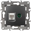 Изображение товара Розетка ЭРА серия 12 12-3110 комбинированная RJ45+TV, для скрытой установки, IP20, цвет - графит Б0027447