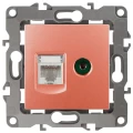 Изображение товара Розетка ЭРА серия 12 12-3110 комбинированная RJ45+TV, для скрытой установки, IP20, цвет - медный Б0027449