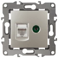Изображение товара Розетка ЭРА серия 12 12-3110 комбинированная RJ45+TV, для скрытой установки, IP20, цвет - перламутровый Б0027450