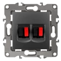 Изображение товара Розетка ЭРА серия 12 12-3112 двойная аудио скрытая установка графит