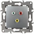 Изображение товара Розетка ЭРА серия 12 12-3113 RCA, для скрытой установки, IP20, цвет - алюминиевый