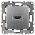 Изображение товара Розетка ЭРА серия 12 12-3114 HDMI, для скрытой установки, IP20, цвет - алюминиевый