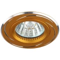 Изображение товара Светильник ЭРА KL34 50 Вт встраиваемый, цоколь GU5.3, под LED/КГМ лампу MR16, IP20, цвет – золото-хром