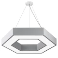 Изображение товара Светильник светодиодный ЭРА Geometria SPO-123 Hexagon 45 Вт, подвесной, драйвер внутри, цветовая температура - 4000 K, световой поток - 2500 лм, цвет свечения - белый, IP40, цвет корпуса - белый Б0058880