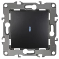 Изображение товара Выключатель одноклавишный ЭРА 12 12-1102-05 скрытой установки, с подсветкой, номинальный ток - 10 А, степень защиты IP20, цвет - антрацит