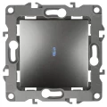 Изображение товара Выключатель одноклавишный ЭРА 12 12-1102-12 скрытой установки, с подсветкой, номинальный ток - 10 А, степень защиты IP20, цвет - графит