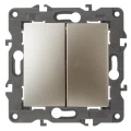 Изображение товара Двухклавишный выключатель ЭРА Elegance IP20 шампань 14-1104-04