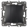 Изображение товара Выключатель трехклавишный ЭРА Elegance 14-1107-05 скрытой установки, номинальный ток - 10 АХ, степень защиты IP20, цвет - антрацит