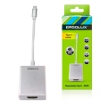 Изображение товара Переходник Ergolux HDMI-Type C ELX-VA01-Type C длина кабеля - 200 мм, корпус - пластик, цвет - металлик (коробка)