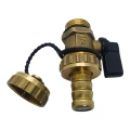 Изображение товара Кран шаровой EUROS ST1058 1/2″ Ду15 Ру10 полнопроходной, уплотнение - PTFE, корпус - латунь, хромированный, наружная резьба, ручка-флажок дренажный с пробкой
