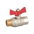 Изображение товара Кран шаровой EUROS ST1285 1″ Ду25 Ру25 полнопроходной, уплотнение - PTFE, латунь никелированная, внутренняя резьба / наружная резьба, ручка-бабочка