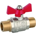 Изображение товара Кран шаровой EUROS ST1286 1/2″ Ду15 Ру30 полнопроходной, уплотнение - PTFE, латунь никелированная, наружная резьба, ручка-бабочка