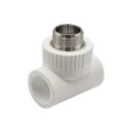 Изображение товара Тройник комбинированный EVER PLAST AT 022 25 02 25 Дн25х3/4″х25 Ру25, присоединение - под приварку / наружная резьба, материал - полипропилен, цвет - белый