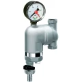 Изображение товара Фильтр сетчатый FAR FA 39M8 1/2” Ду15 Ру25 ВР, латунный, размер фильтрующей сетки 300 мкм, с манометром, хромированный, поворотное соединение с магнитной вставкой