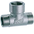 Изображение товара Тройник латунный FAR FC 5825 1/2″ Ду25 Ру10 хромированный,присоединение НР-ВР-НР под евроконус