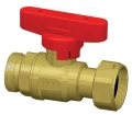 Изображение товара Кран шаровой FAR FS 3034 3/4″ Ду20 Ру16, полнопроходной, латунь CW617N, уплотнение - PTFE, внутренняя резьба / накидная гайка, красная ручка