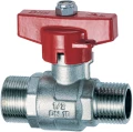 Изображение товара Кран шаровой FAR FS 3041 1/2″ М24х19 Ду25 Ру10, полнопроходной, латунь CW617N хромированная, уплотнение - PTFE, внутренняя резьба / накидная гайка, красная ручка