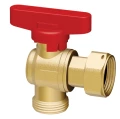 Изображение товара Кран шаровой FAR FS 3098 3/4″x3/4″ EU/плос.упл Ду25 Ру16, полнопроходной, латунь CW617N хромированная, уплотнение - PTFE, внутренняя резьба / накидная гайка, угловой, красная ручка