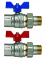 Изображение товара Кран шаровой F.I.V Evolution 86005 1/2″ Ду15 Ру50 полнопроходной, уплотнение - PTFE, латунь никелированная, внутренняя резьба / наружная резьба, ручка-бабочка