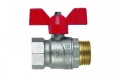 Изображение товара Кран шаровой F.I.V Perfecta 8367R 1/2″ Ду15 Ру50 полнопроходной, уплотнение - PTFE, латунь никелированная, внутренняя резьба / наружная резьба, ручка-бабочка