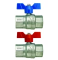 Изображение товара Кран шаровой F.I.V Evolution 86001 1/2″ Ду15 Ру50 полнопроходной, уплотнение - PTFE, латунь никелированная, внутренняя резьба, ручка-бабочка