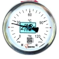 Изображение товара Термометр осевой ФИЗТЕХ ТБф-120 d-63 U=64 (0-120°C), биметаллический 63 мм, тип -ТБф-120, осевое соединение, шкала (0-120°C), погружной шток U=64, IP54, присоединение A2.0х14, класс точности 2.5