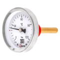 Изображение товара Термометр осевой ФИЗТЕХ ТБф-120 d-63 U=64 (-40-60°C), биметаллический 63 мм, тип -ТБф-120, осевое соединение, шкала (-40-60°C), погружной шток U=64, IP54, присоединение A2.0х14, класс точности 2.5