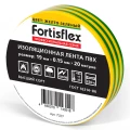 Изображение товара Изолента самозатухающая Fortisflex 19 мм 20 м ПВХ желто-зеленая