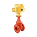 Изображение товара Задвижка клиновая 30ч939р (аналог МЗВГ) Завод им. Гаджиева Ду100 Ру16 фланцевая, клин - обрезиненный, шпиндель - невыдвижной, корпус - чугун, уплотнение - резина, с электроприводом DN.ru MT-N-010EM-О1-220VAC-У1 , цвет - красный