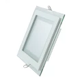 Изображение товара Светильник светодиодный Gauss Glass 18 Вт с декоративным стеклом, встраиваемый, цветовая температура 3000 °К, световой поток 1390 лм, IP20, форма квадрат, материал корпуса - алюминий, цвет - белый