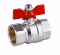 Изображение товара Кран шаровой Genebre 3037 02 1/4″ Ду8 Ру25 полнопроходной, двухходовой, латунь, уплотнение - PTFE, внутренняя резьба, ручка-бабочка