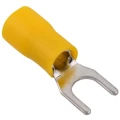 Изображение товара Наконечник вилочный GENERICA НВИ 5.5-5, изолированный, сечение 4-6мм2, диаметр кольца 5.3мм, материал - латунь, упаковка 100шт, цвет - желтый UNL10-006-6-5-G