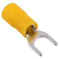 Изображение товара Наконечник вилочный GENERICA НВИ 5.5-6, изолированный, сечение 4-6мм2, диаметр кольца 6.4мм, материал - латунь, упаковка 100шт, цвет - желтый UNL10-006-6-6-G