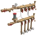 Изображение товара Узел коллекторный отопления Giacomini GE553-B3 3/4″ Ду32 Ру10 GE553Y048 отводов - 8 x 1/2″ для индивидуального учёта тепла, этажный, с балансировкой по контурам, перекрытие контура, отключение счётчика для демонтажа