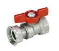 Изображение товара Кран шаровой Giacomini R251Р R251PX005 3/4″ Ду20-25 Ру35 полнопроходной, двухходовой, латунь CW617N хромированная, уплотнение - PTFE, внутренняя резьба, ручка-бабочка, с накидной гайкой для счетчиков