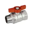 Изображение товара Кран шаровой Giacomini R254D R254X004 3/4″ Ду20 Ру42 стандартнопроходной, двухходовой, латунь CW617N хромированная, уплотнение - PTFE, внутренняя резьба / наружная резьба, ручка-бабочка
