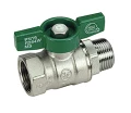 Изображение товара Кран шаровой Giacomini R254W R254WX026 1 1/4″ Ду32 Ру35 стандартнопроходной, двухходовой, латунь CW617N хромированная, уплотнение - PTFE, внутренняя резьба / наружная резьба, ручка-бабочка