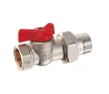 Изображение товара Кран шаровой Giacomini R603 R603X104 3/4″ Ду20 Ру10 стандартнопроходной, двухходовой, латунь никелированная, уплотнение - PTFE, внутренняя резьба / наружная резьба, ручка-бабочка